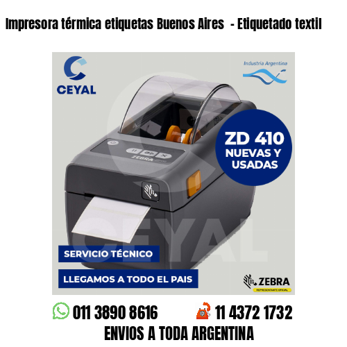 Impresora térmica etiquetas Buenos Aires  – Etiquetado textil