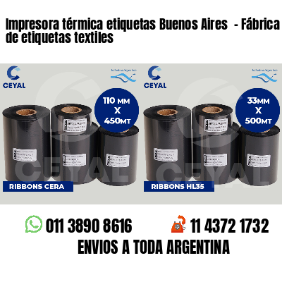 Impresora térmica etiquetas Buenos Aires  - Fábrica de etiquetas textiles