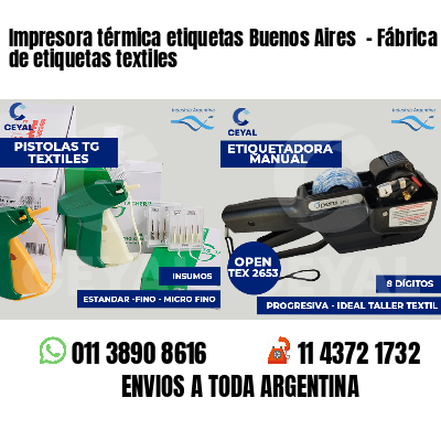 Impresora térmica etiquetas Buenos Aires  - Fábrica de etiquetas textiles