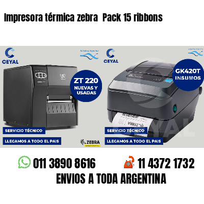 Impresora térmica zebra  Pack 15 ribbons