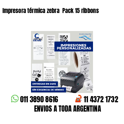 Impresora térmica zebra  Pack 15 ribbons