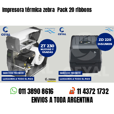 Impresora térmica zebra  Pack 20 ribbons