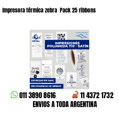 Impresora térmica zebra  Pack 25 ribbons