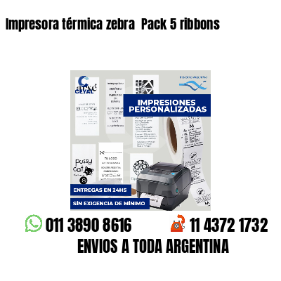 Impresora térmica zebra  Pack 5 ribbons