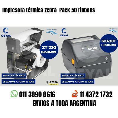 Impresora térmica zebra  Pack 50 ribbons