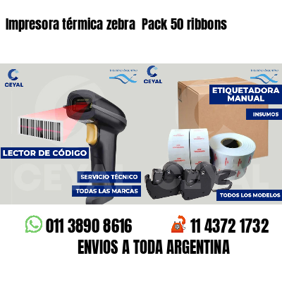 Impresora térmica zebra  Pack 50 ribbons