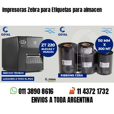 Impresoras Zebra para Etiquetas para almacen