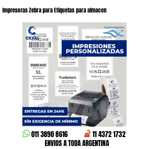 Impresoras Zebra para Etiquetas para almacen