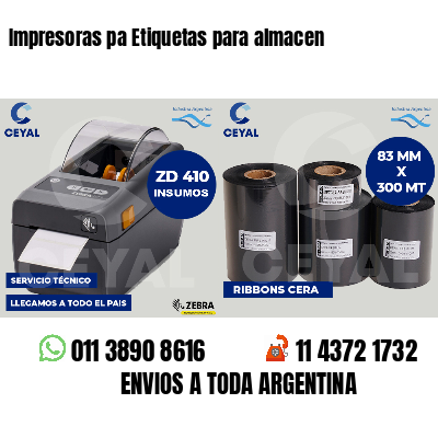 Impresoras pa Etiquetas para almacen