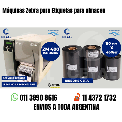 Máquinas Zebra para Etiquetas para almacen