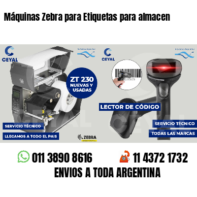 Máquinas Zebra para Etiquetas para almacen