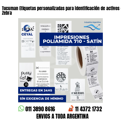 Tucuman Etiquetas personalizadas para identificación de activos con impresora Zebra