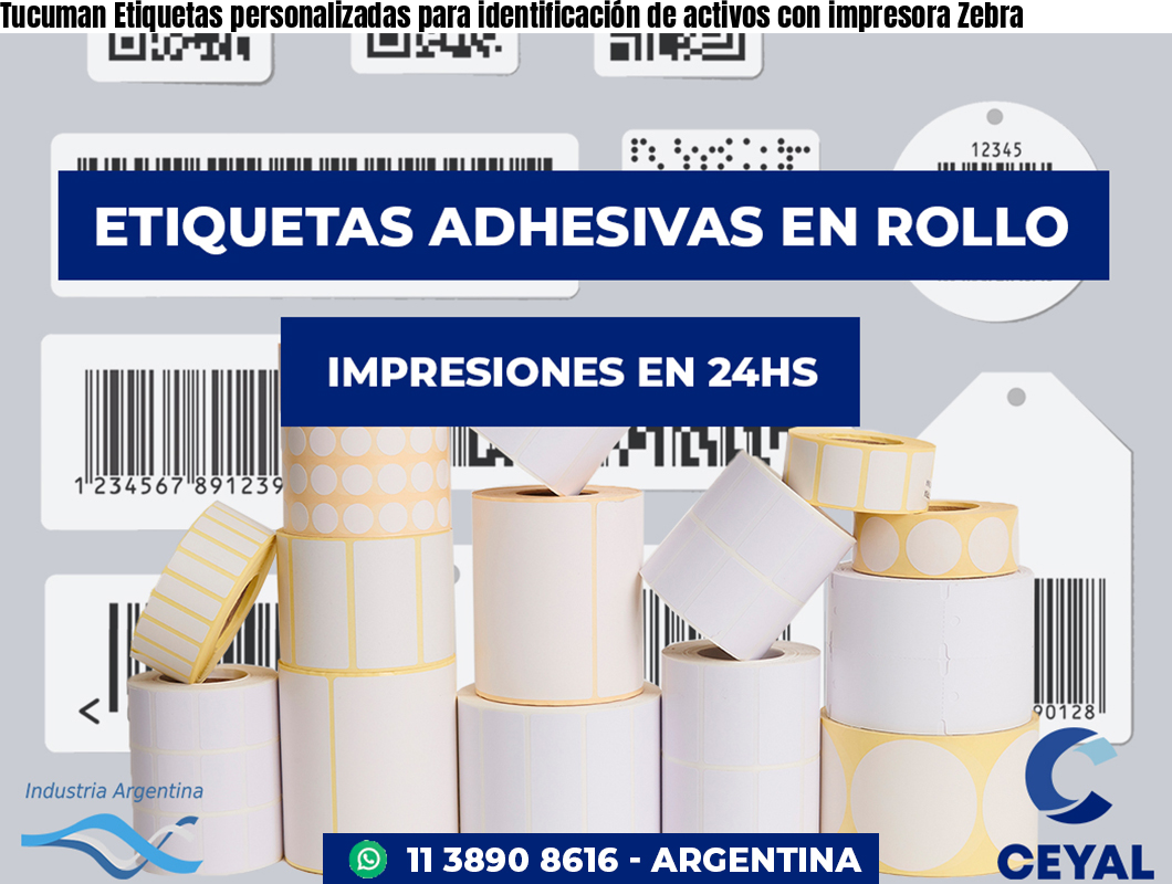 Tucuman Etiquetas personalizadas para identificación de activos con impresora Zebra