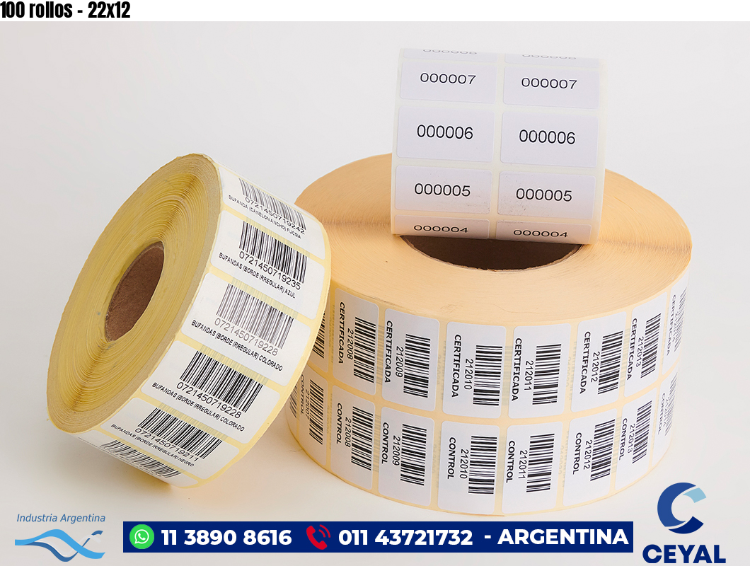 100 rollos - 22x12