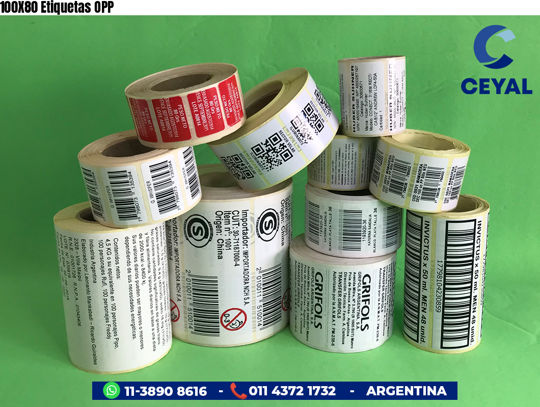 100X80 Etiquetas OPP