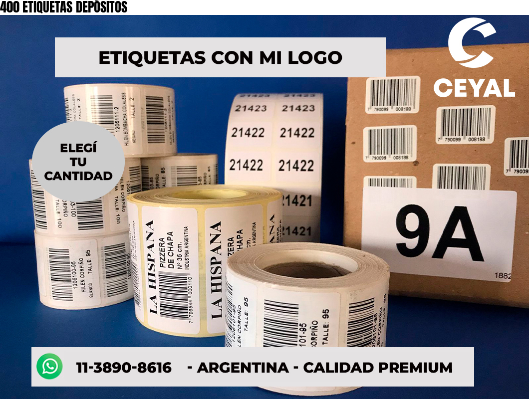 400 ETIQUETAS DEPÓSITOS