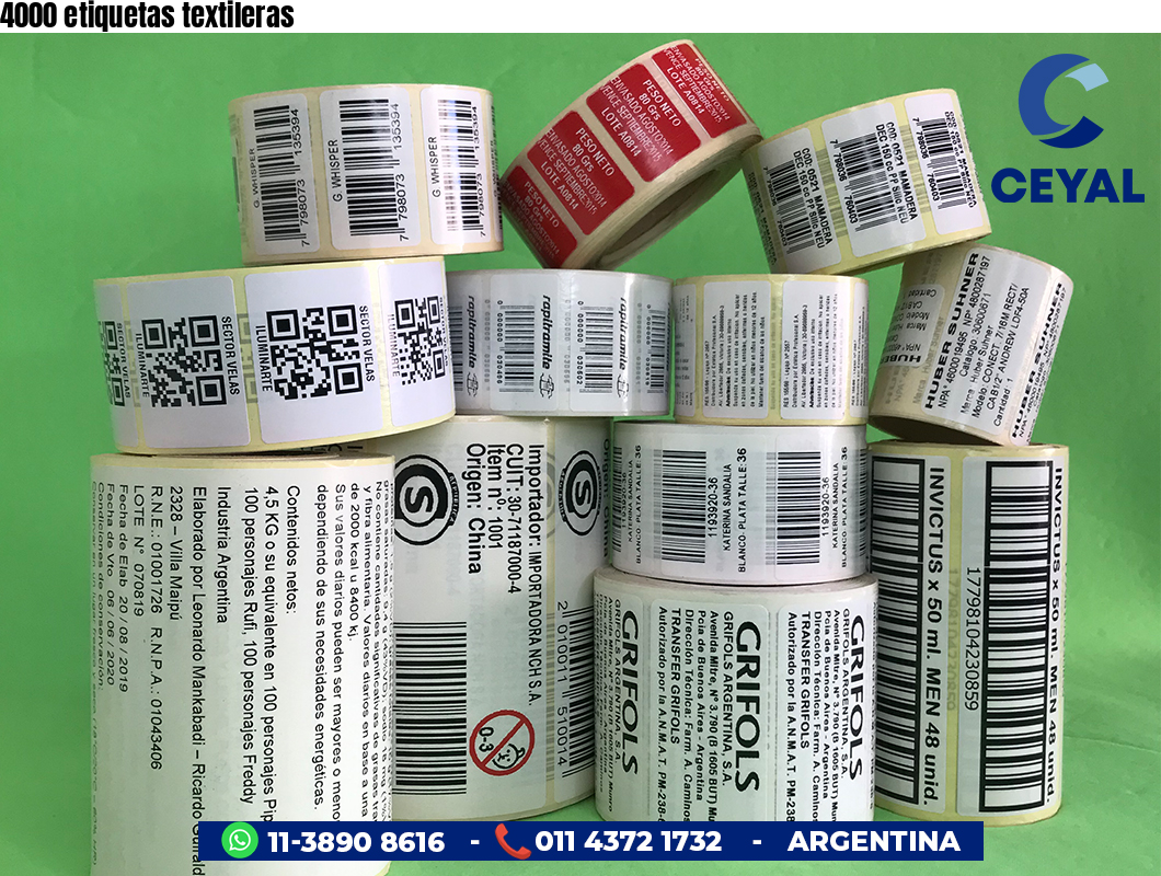 4000 etiquetas textileras