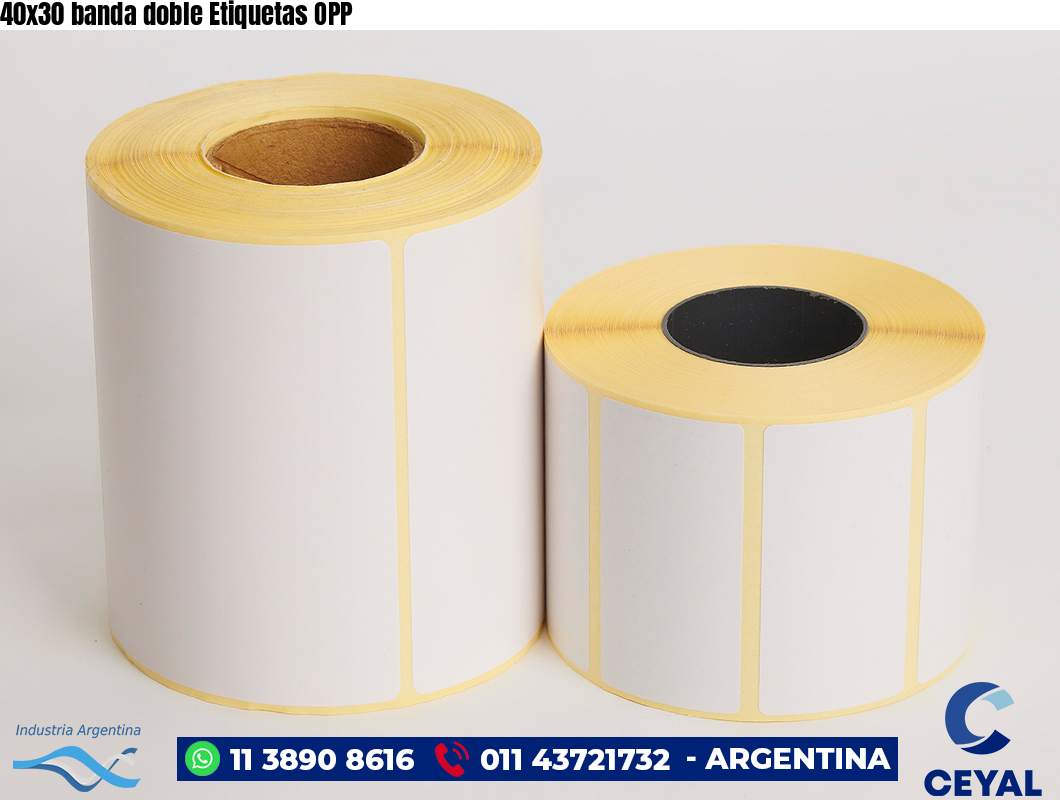 40x30 banda doble Etiquetas OPP