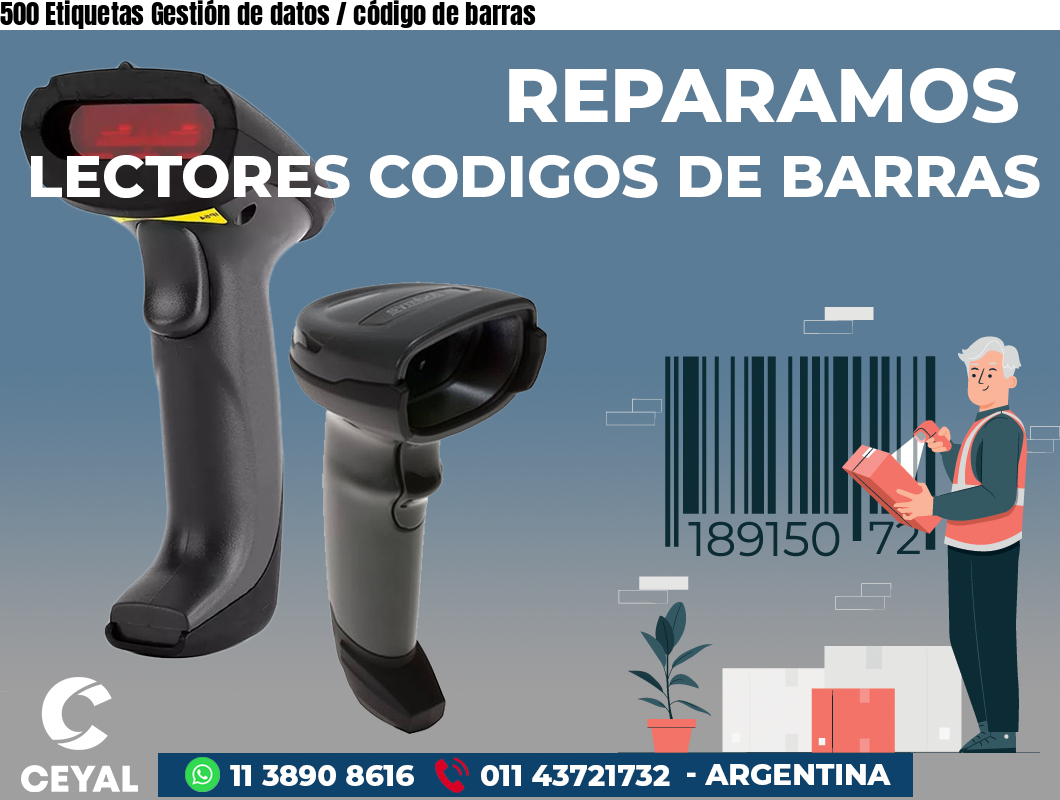 500 Etiquetas Gestión de datos / código de barras
