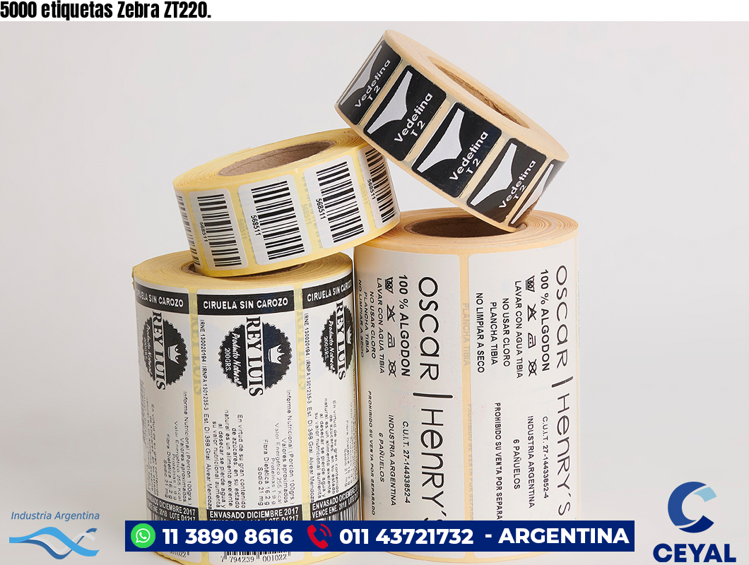 5000 etiquetas Zebra ZT220.