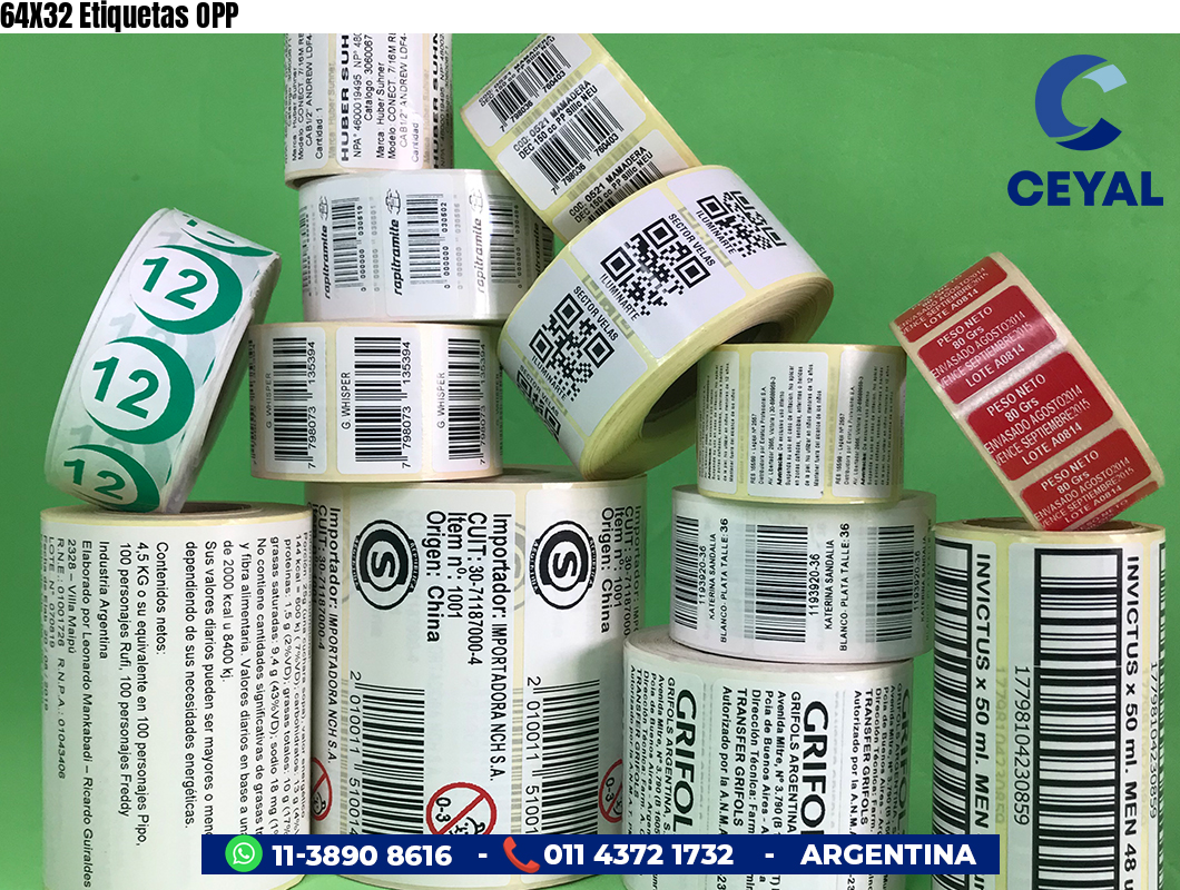 64X32 Etiquetas OPP