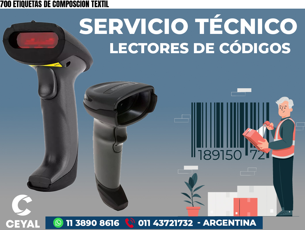 700 ETIQUETAS DE COMPOSCION TEXTIL