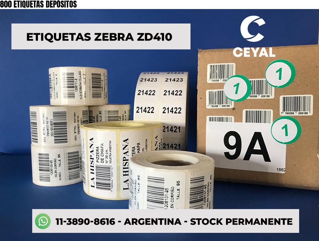 800 ETIQUETAS DEPÓSITOS