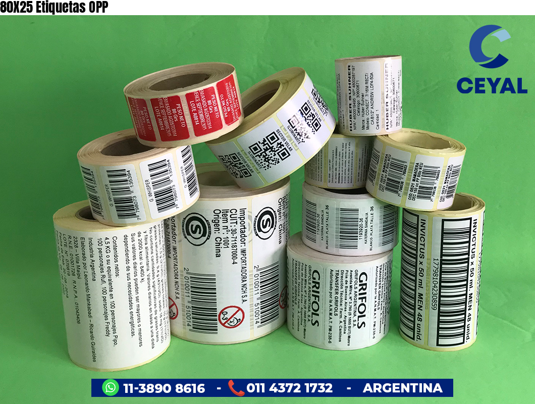 80X25 Etiquetas OPP