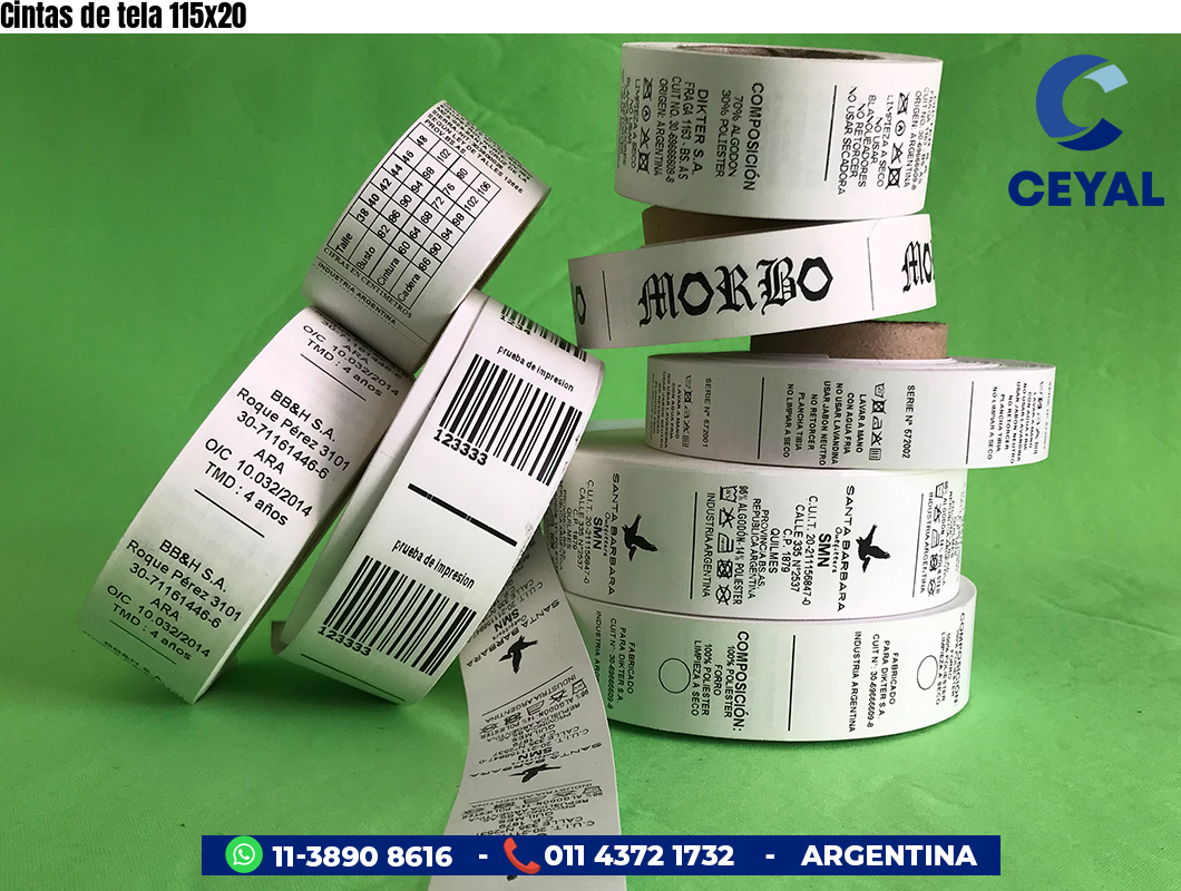 Cintas de tela 115×20