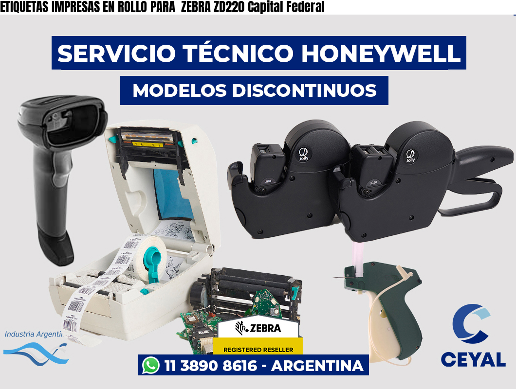 ETIQUETAS IMPRESAS EN ROLLO PARA  ZEBRA ZD220 Capital Federal