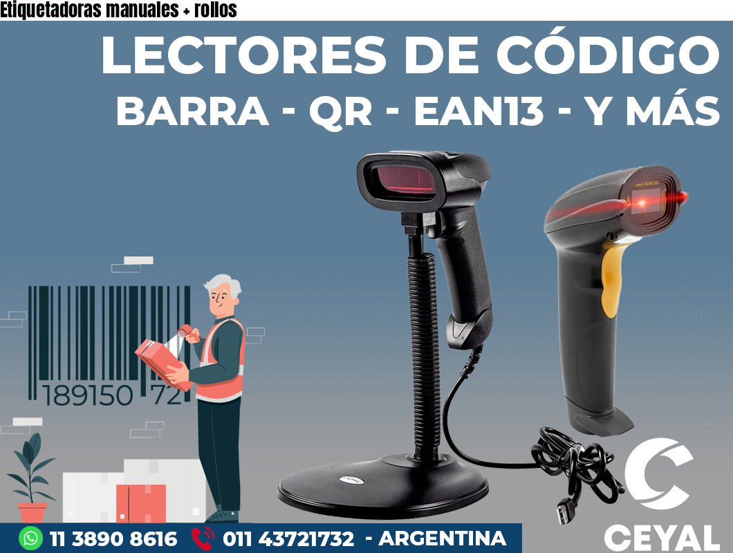 Etiquetadoras manuales + rollos