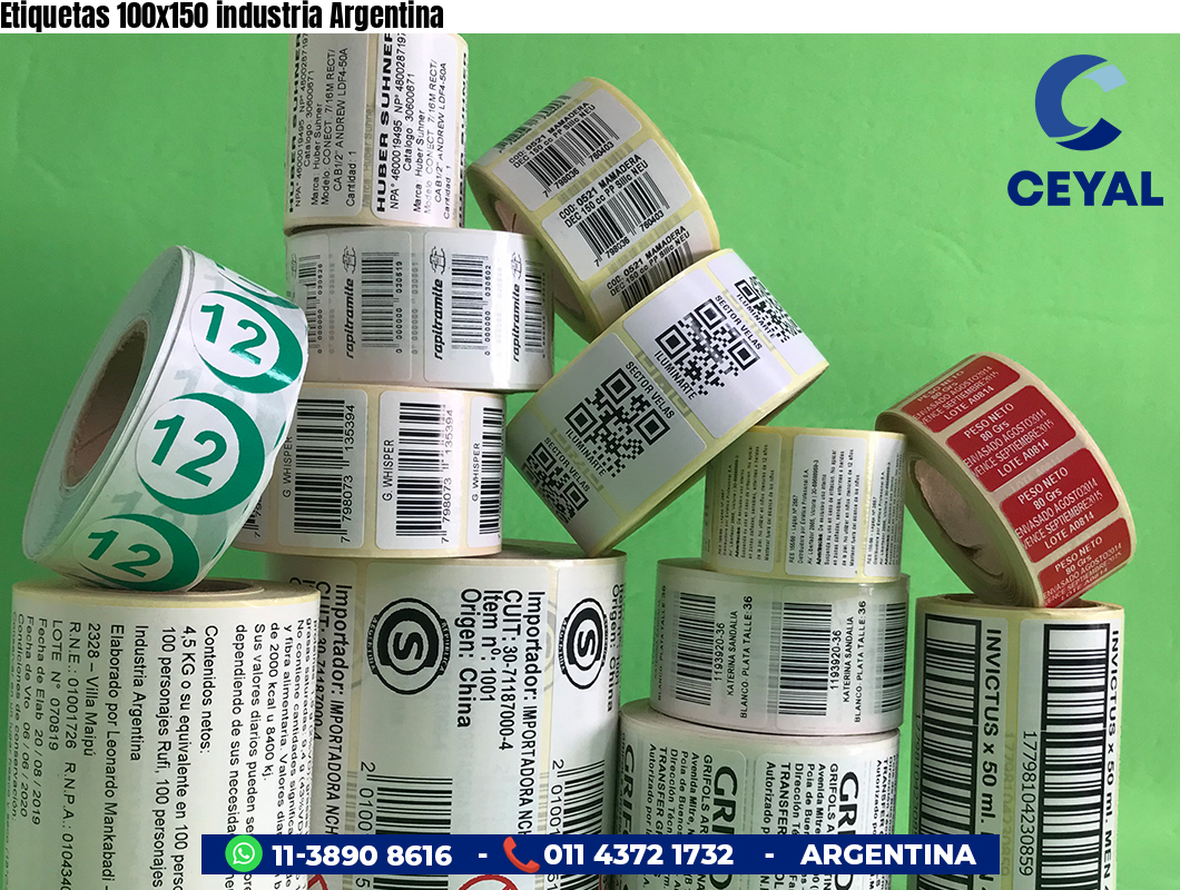 Etiquetas 100x150 industria Argentina