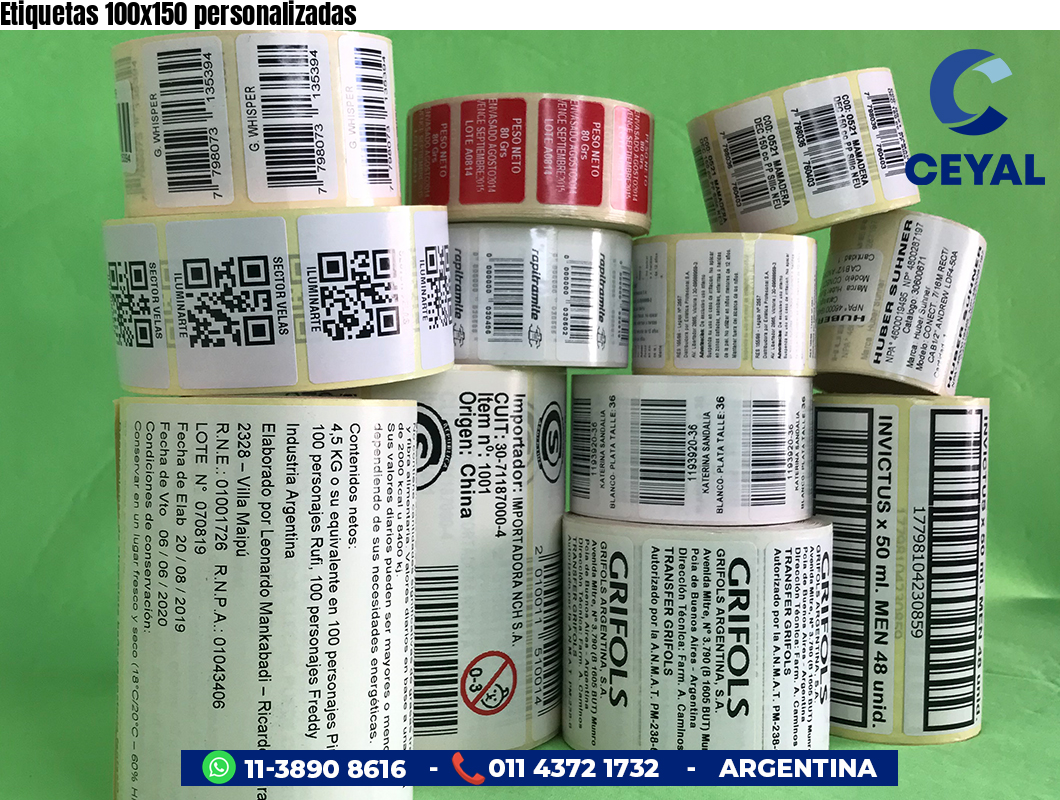 Etiquetas 100x150 personalizadas