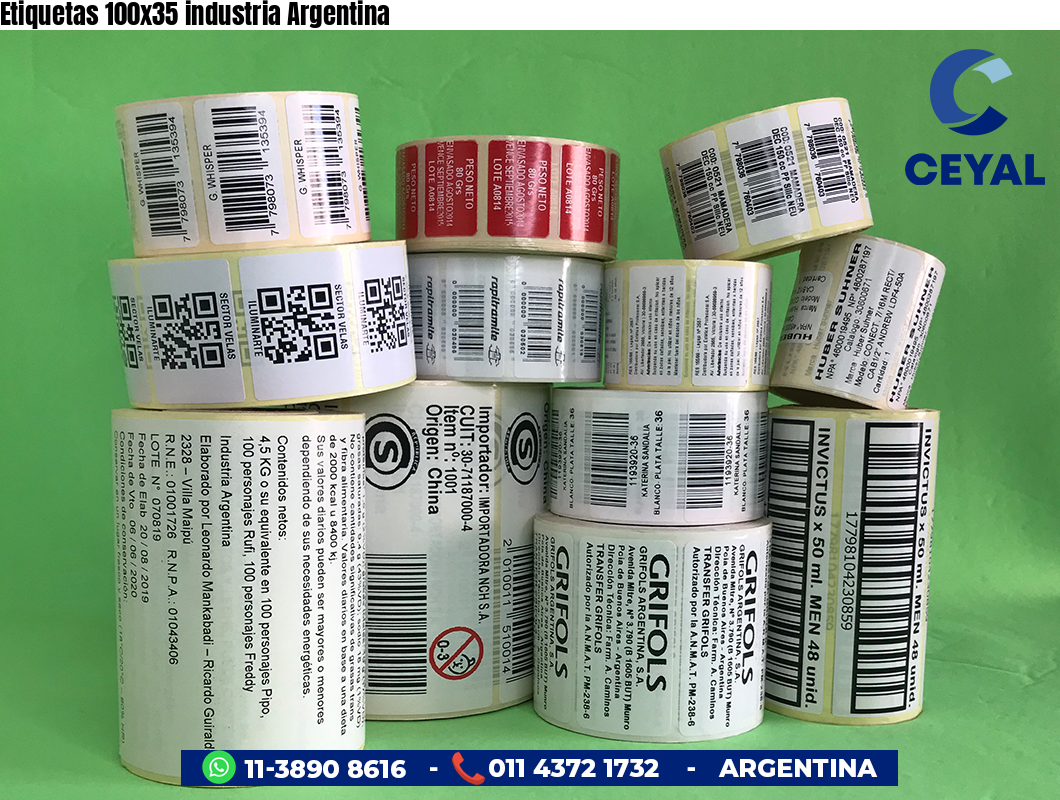 Etiquetas 100x35 industria Argentina