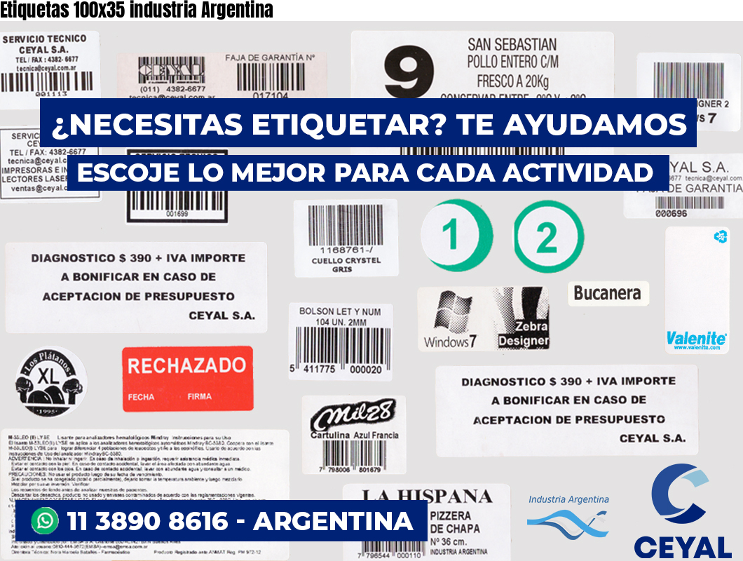 Etiquetas 100x35 industria Argentina