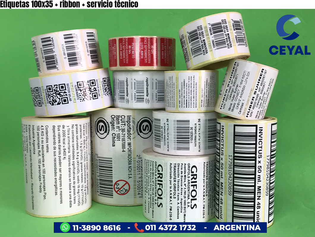 Etiquetas 100x35 ribbon servicio técnico