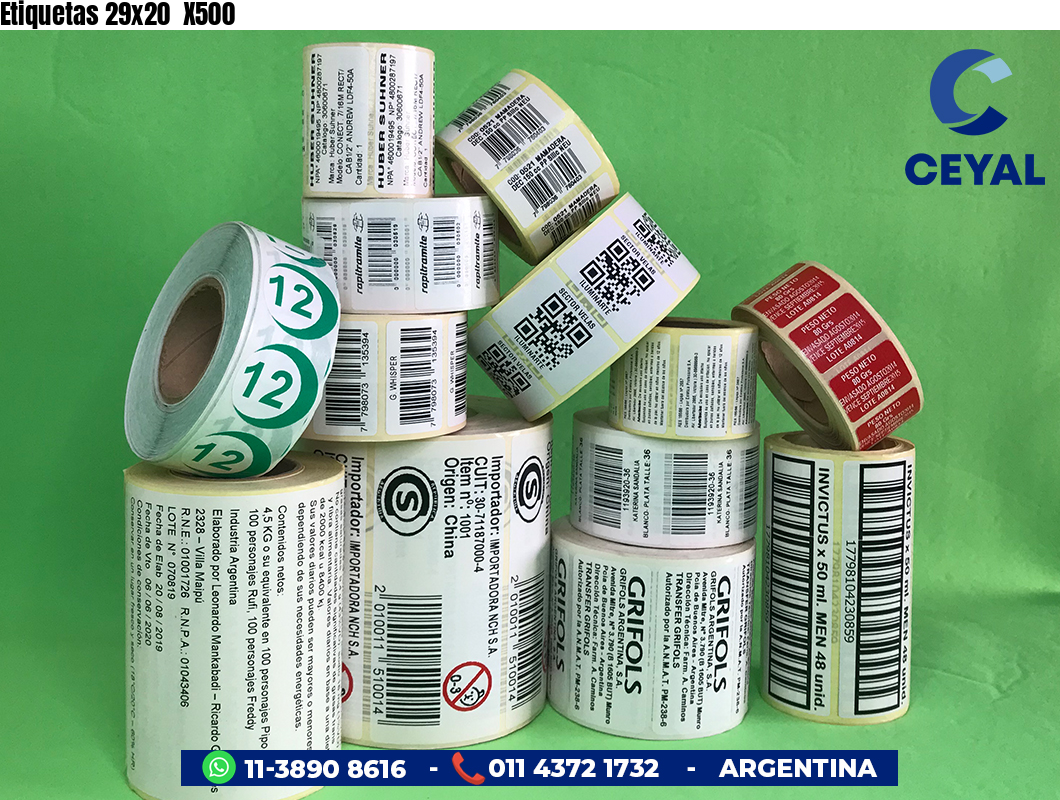 Etiquetas 29x20  X500
