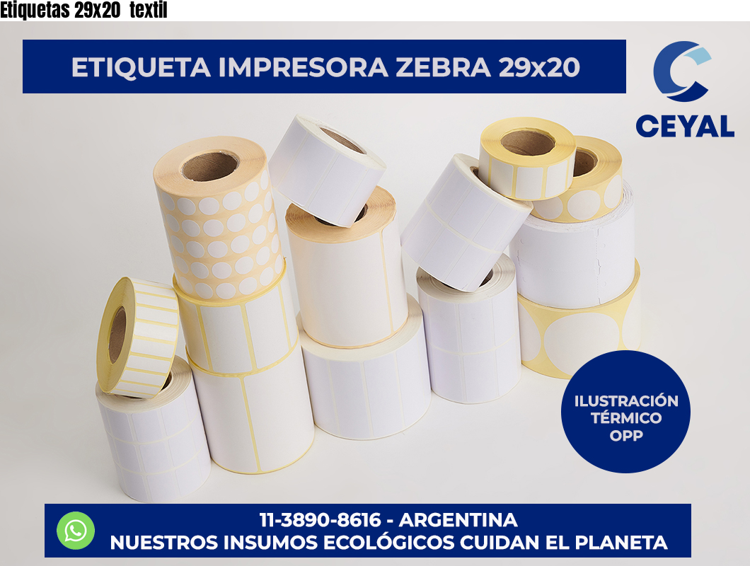 Etiquetas 29×20  textil