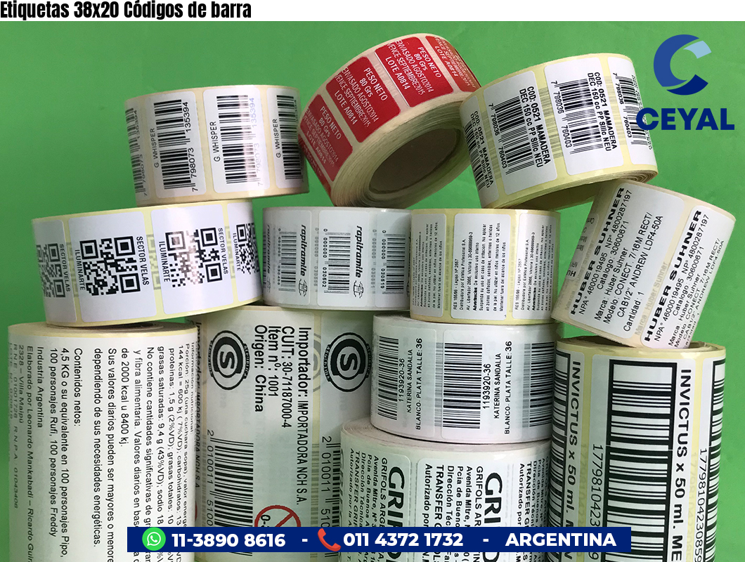 Etiquetas 38x20 Códigos de barra