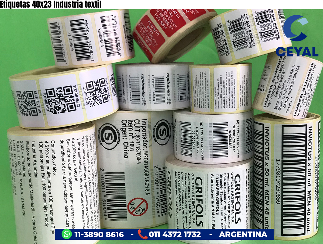 Etiquetas 40x23 Industria textil