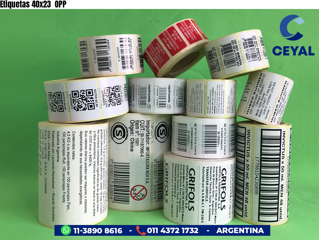 Etiquetas 40x23  OPP