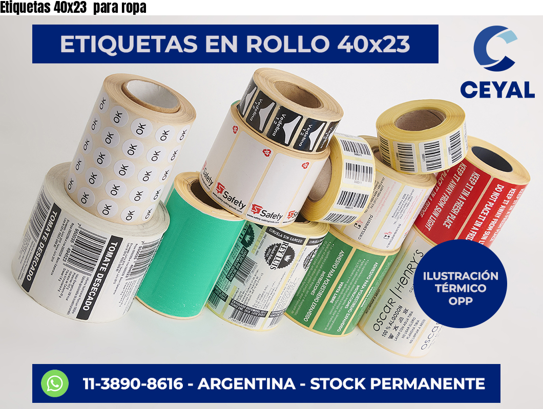 Etiquetas 40×23  para ropa