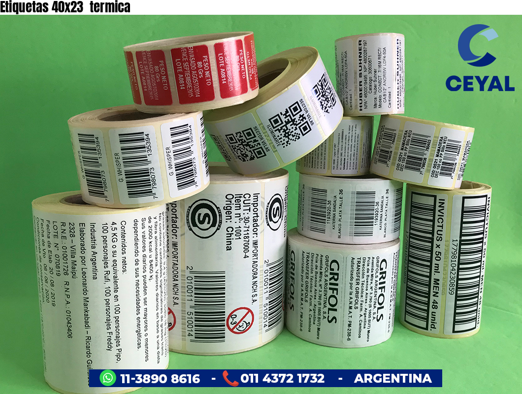 Etiquetas 40x23  termica