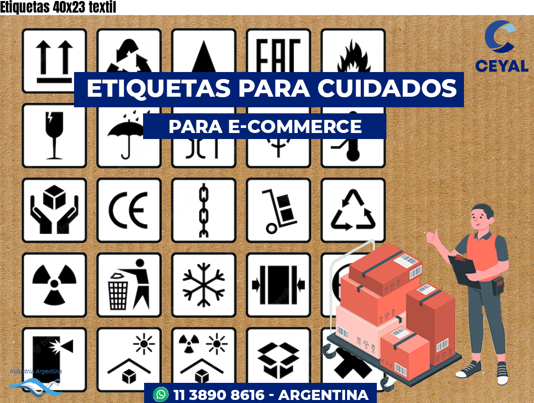 Etiquetas 40x23 textil