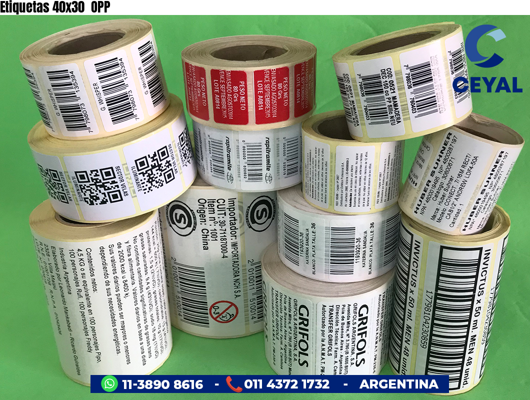 Etiquetas 40x30  OPP