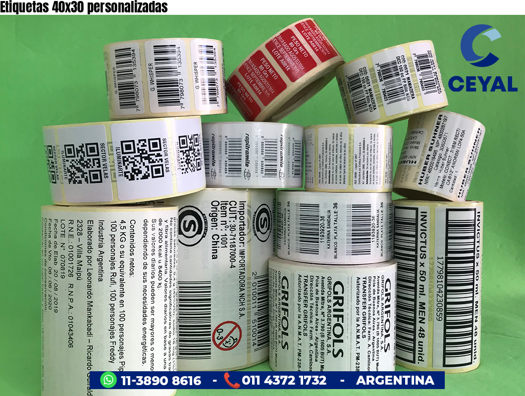 Etiquetas 40x30 personalizadas