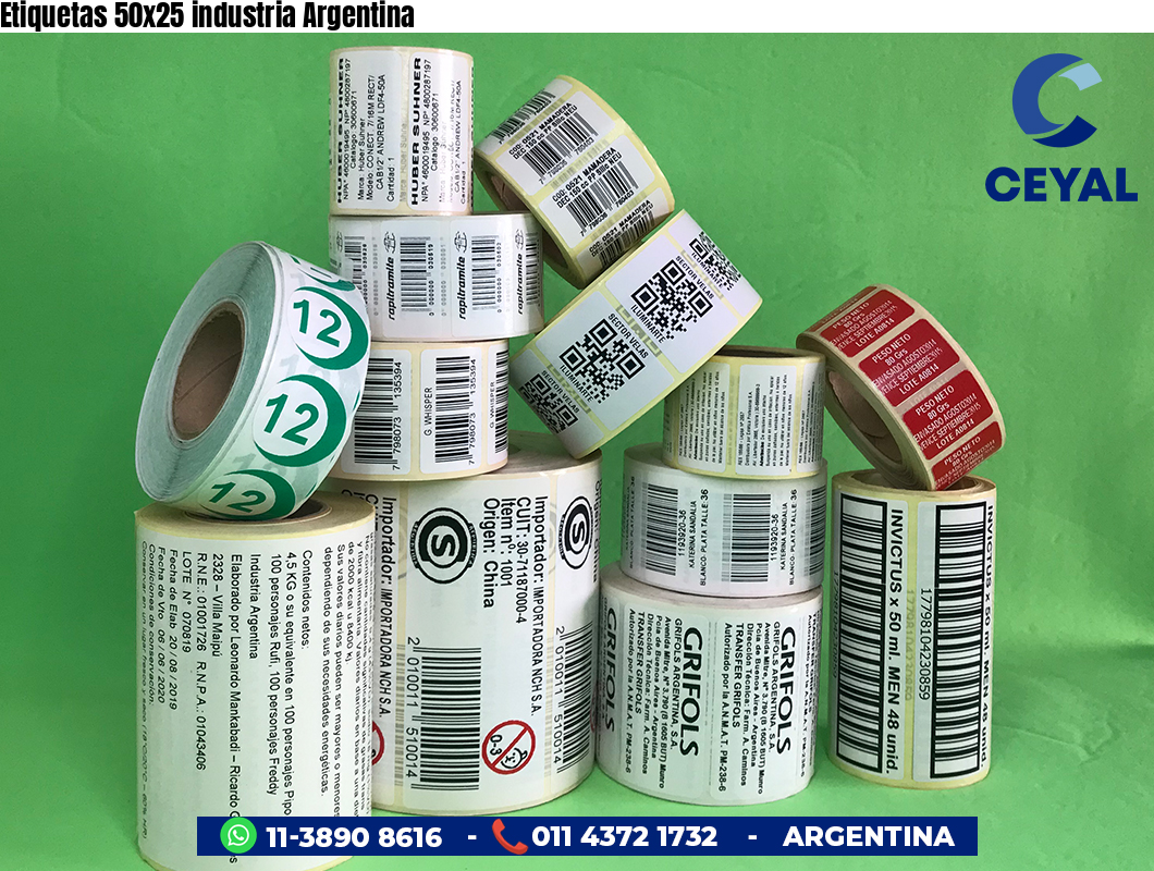 Etiquetas 50x25 industria Argentina