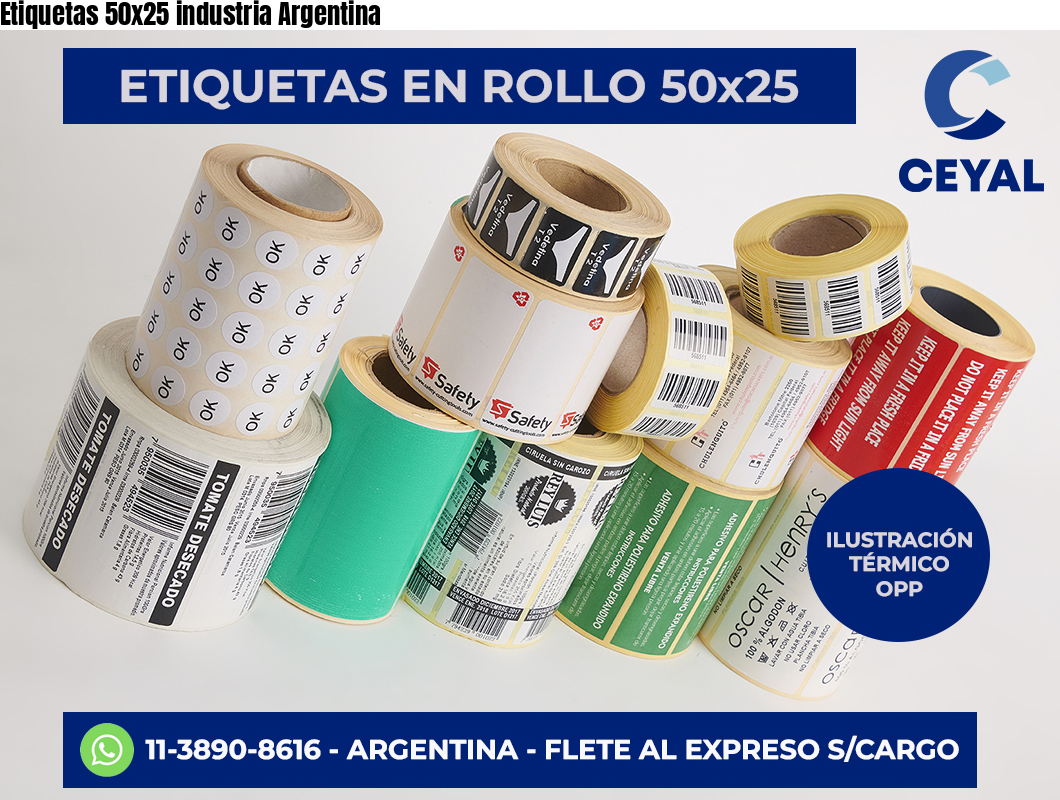 Etiquetas 50×25 industria Argentina