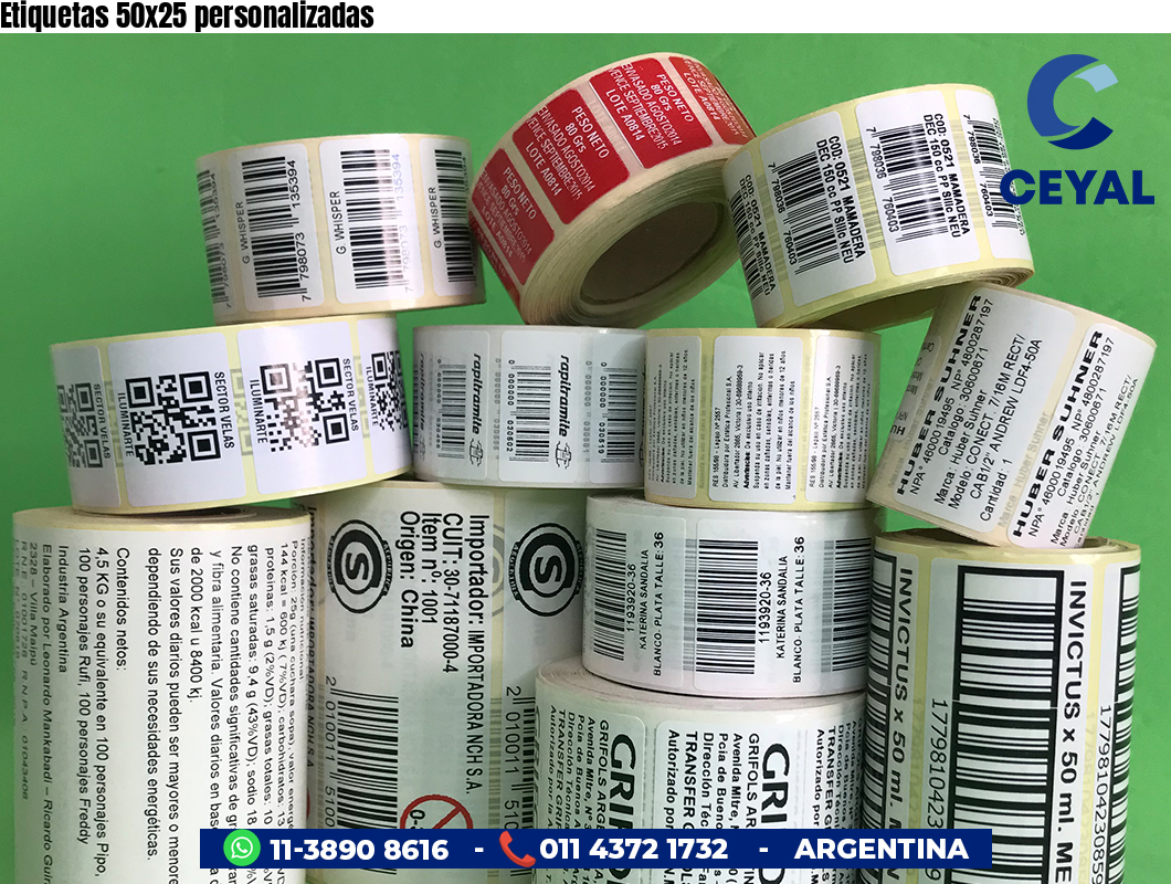 Etiquetas 50x25 personalizadas