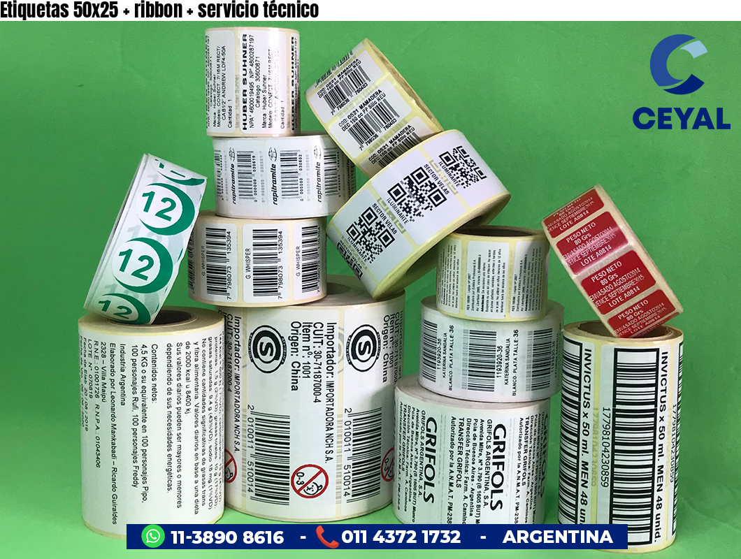 Etiquetas 50x25   ribbon   servicio técnico
